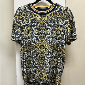 Dolce & Gabbana Yellow and Blue Short Sleeve Tee medium